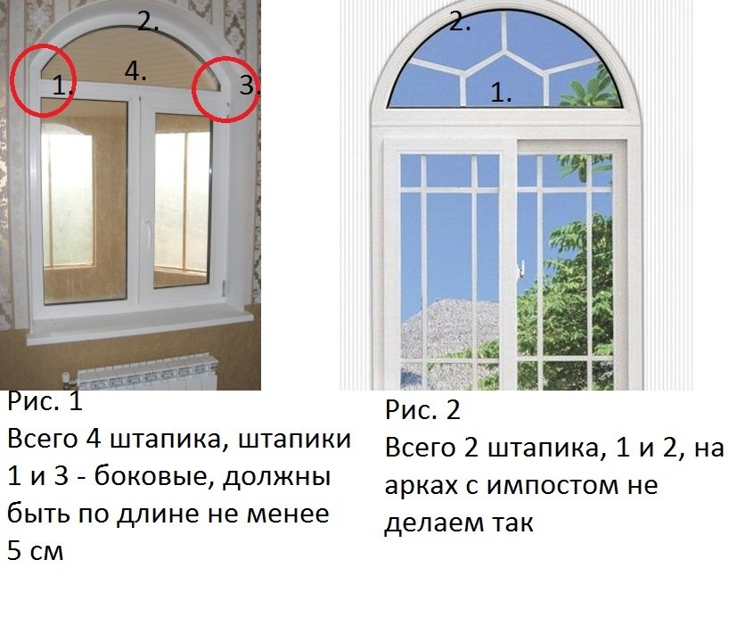 Штапики в арочном окне